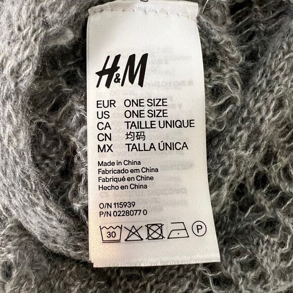 H&M Womens Infinity Scarf Gray Acrylic Open Knit - Picture 3 of 4